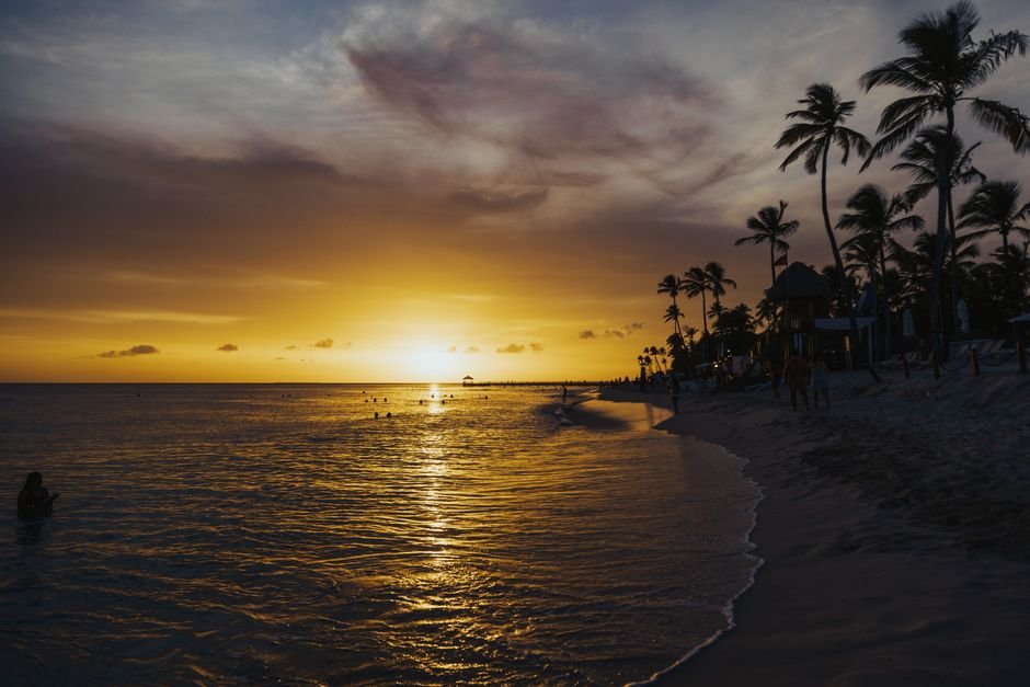 Tropical beach sunset for fresh travel deals and destination ideas