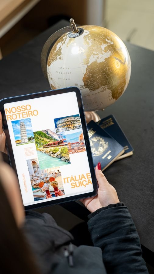 About Top Travel Deals: traveler comparing flights and hotels while planning a trip