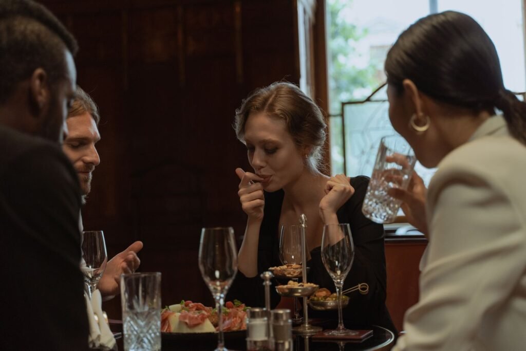 Travelers dining at a local restaurant found through Groupon